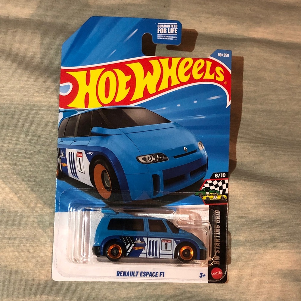 Mattel Hot Wheels Blue Renault Espace F1 Toy Car
